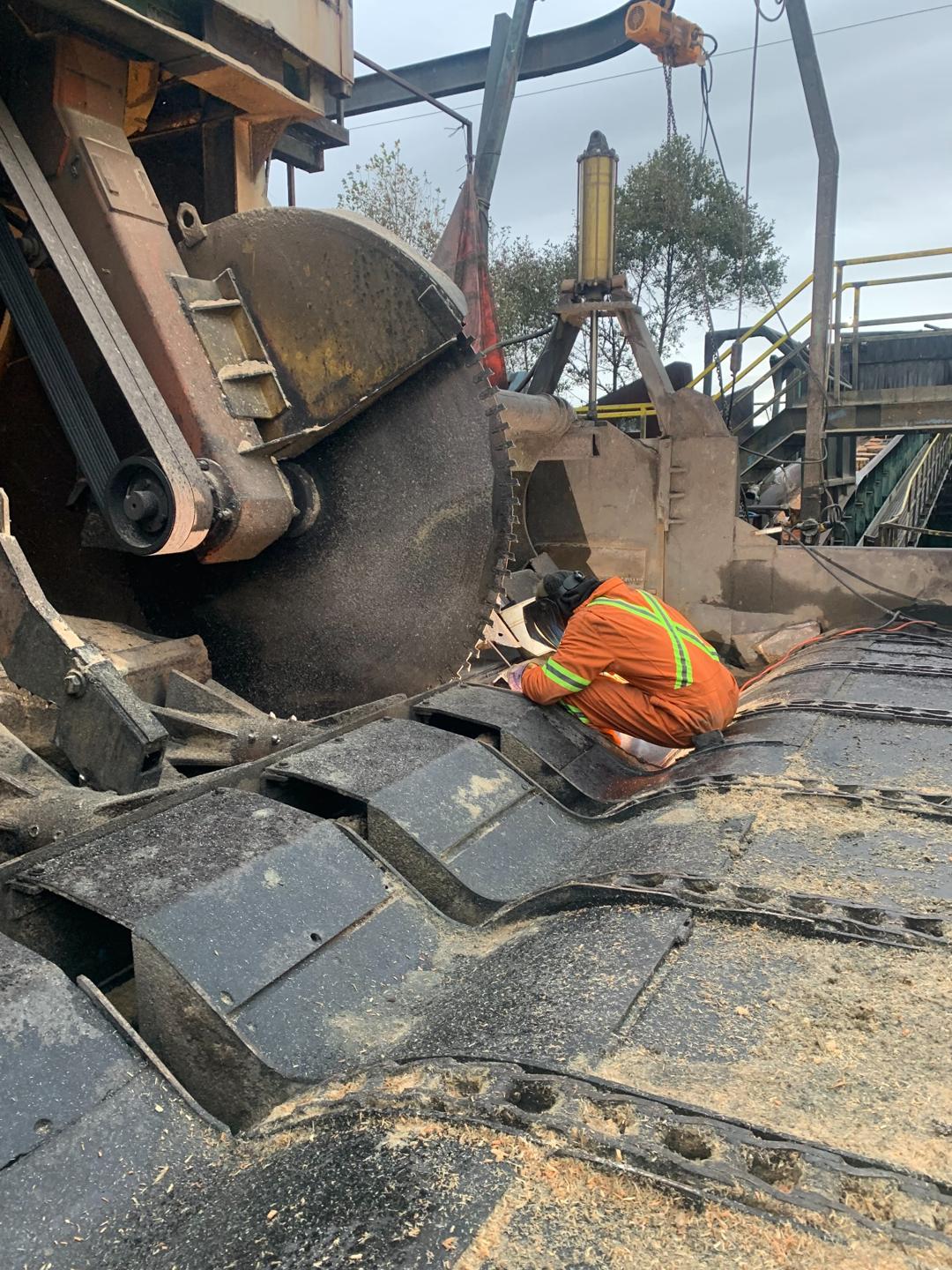 Field welding on heavy equipment in Langley BC
